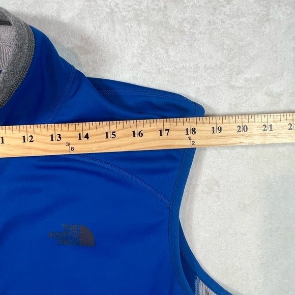 The North Face Large FlashDry Lightweight Blue Gray Full Zip Vest Stretch Cotton - Picture 10 of 12